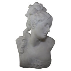 Buste de femme en marbre de Carrare, Circa 1880