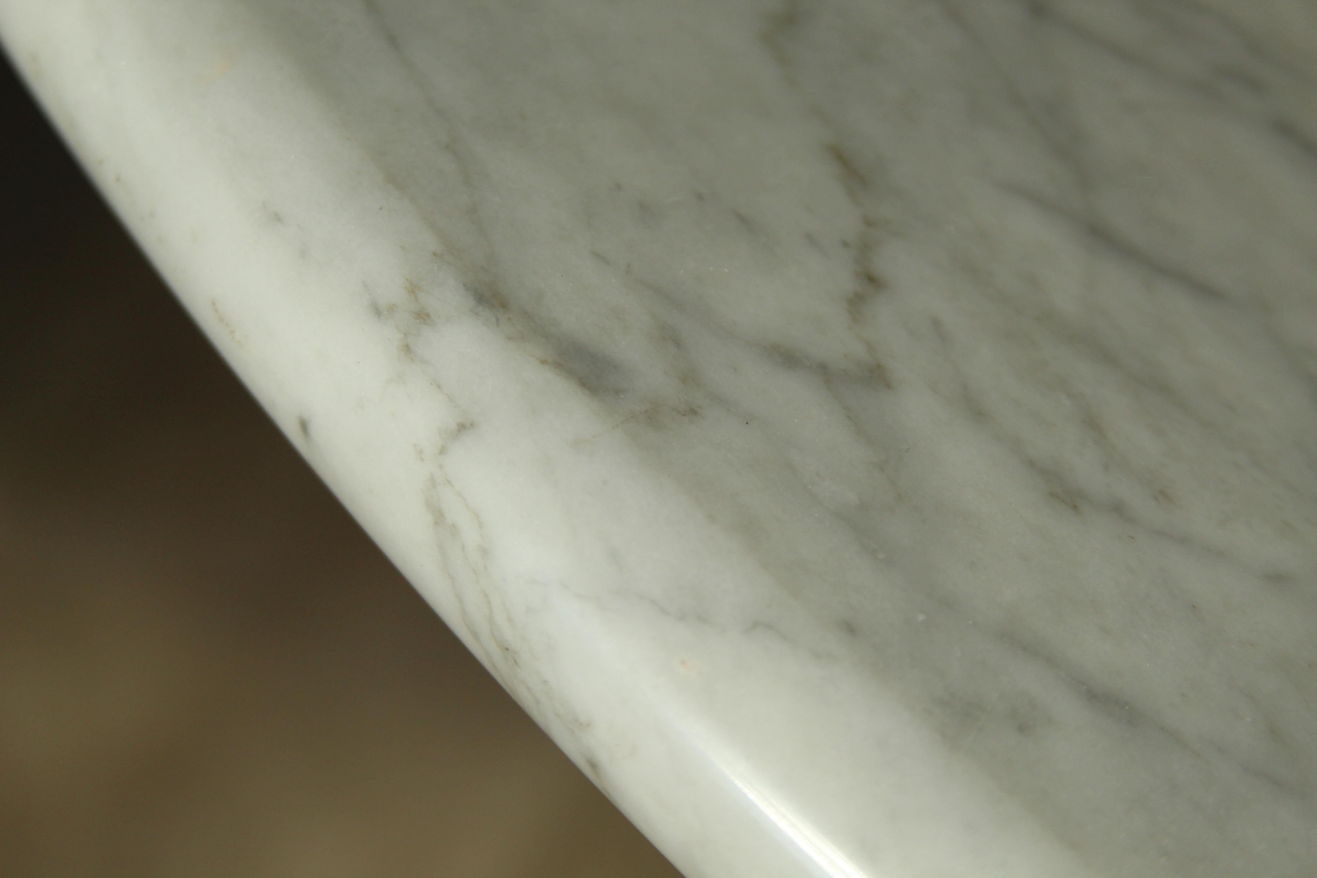 Italian Carrera Marble Dining Table After Mario Bellini, 1980s 8