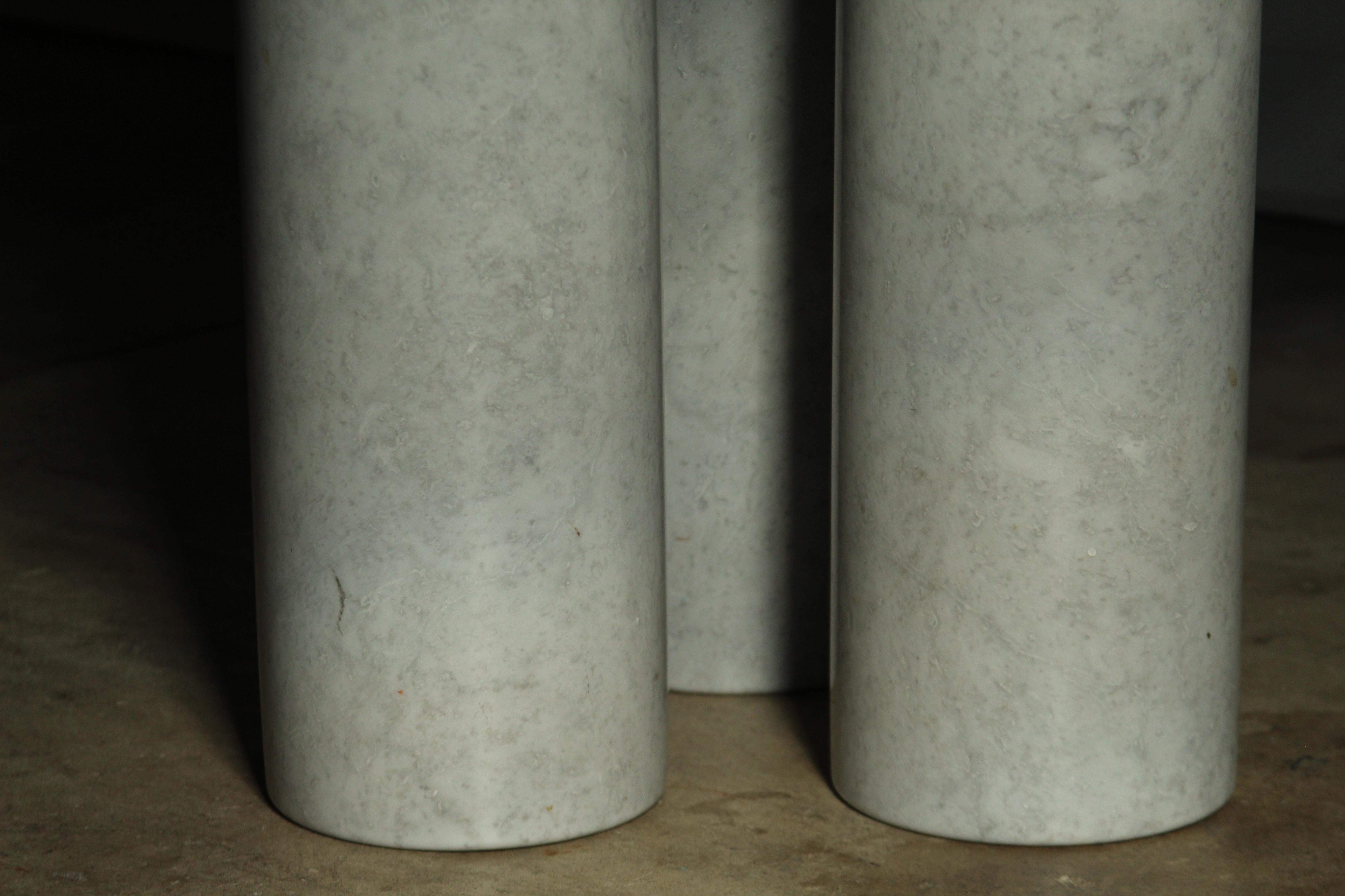 Carrara Marble Italian Carrera Marble Dining Table After Mario Bellini, 1980s