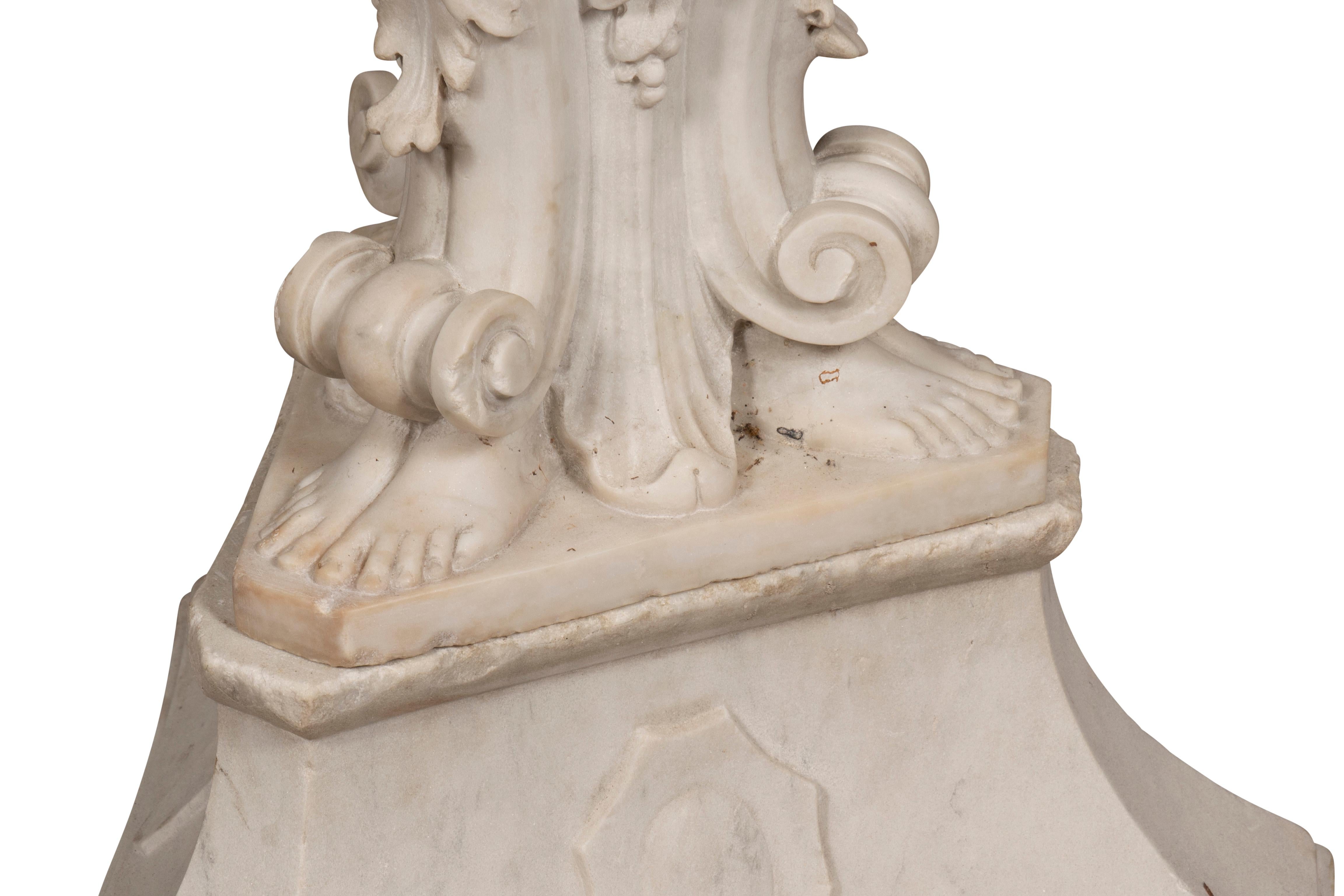 Italian Carrera Marble Figural Pedestal 15
