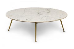 Italian Carrera Marble Round Coffee / Cocktail Table