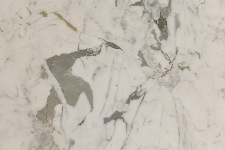 Italian Carrera Marble Round Coffee / Cocktail Table For Sale at 1stDibs
