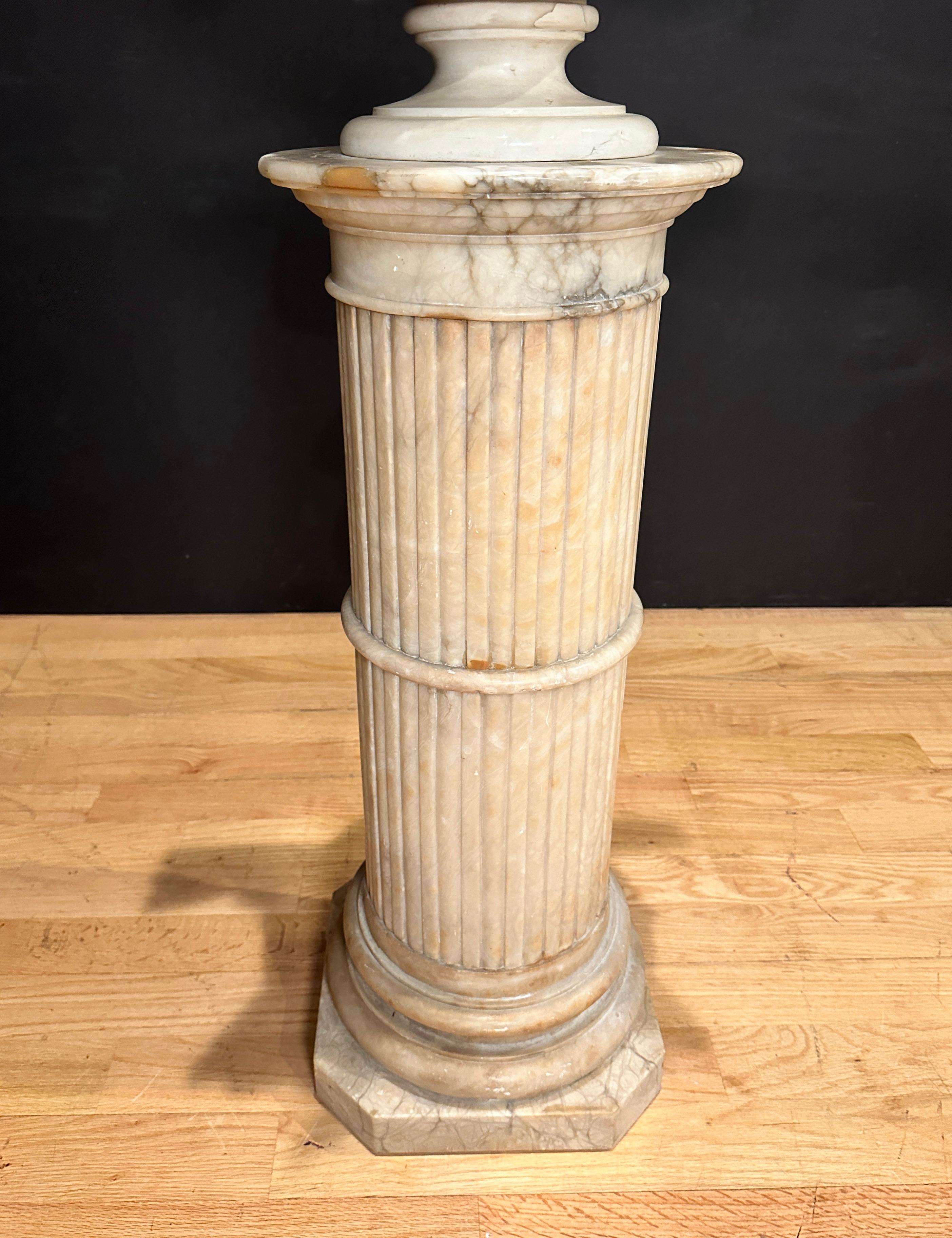 Italian Carved Alabaster And Marble Bust Of Young Girl By Antonio Frilli For Sale 7