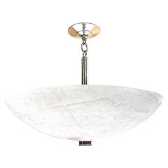 Italian Carved Alabaster Flush Fixture