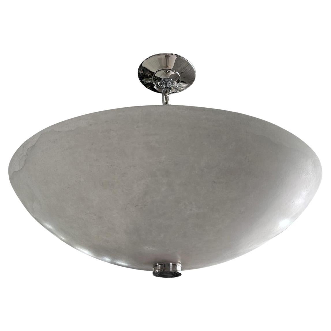 Italian Carved Alabaster Flush Fixture