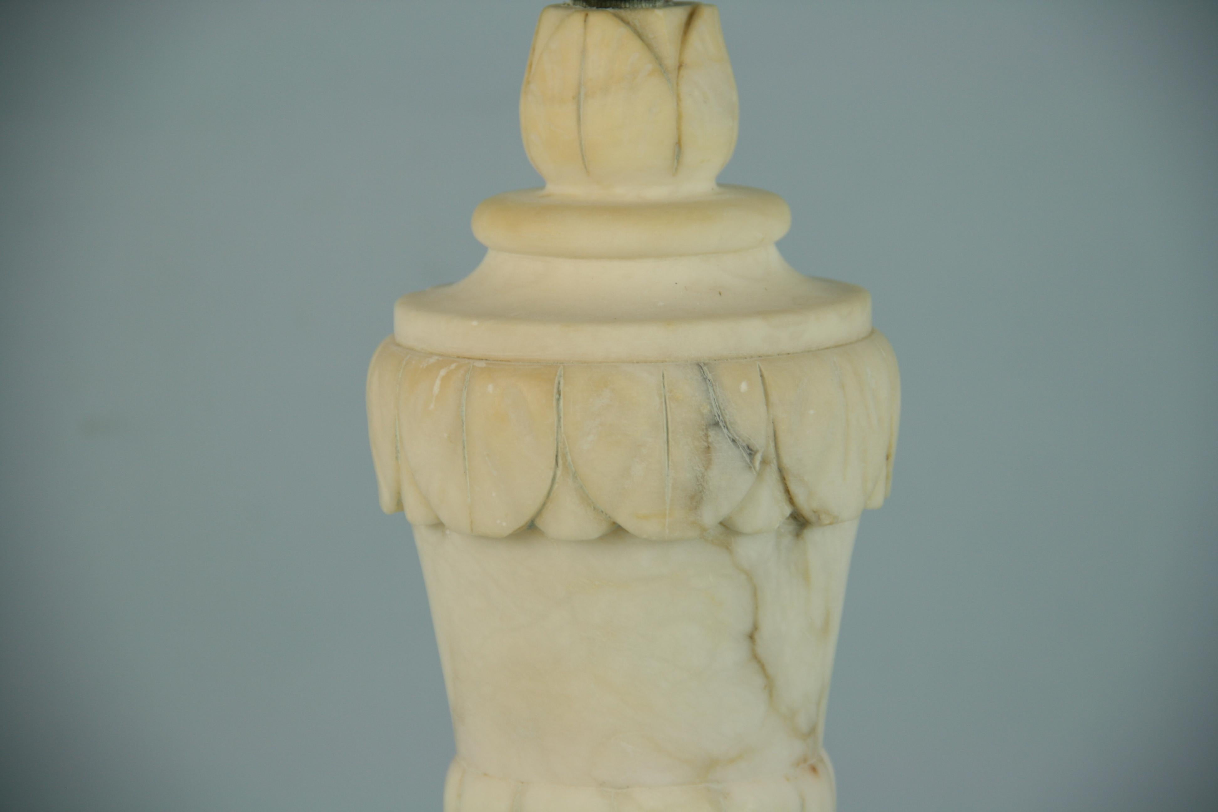Mid-20th Century Italian Carved Alabaster Lamp