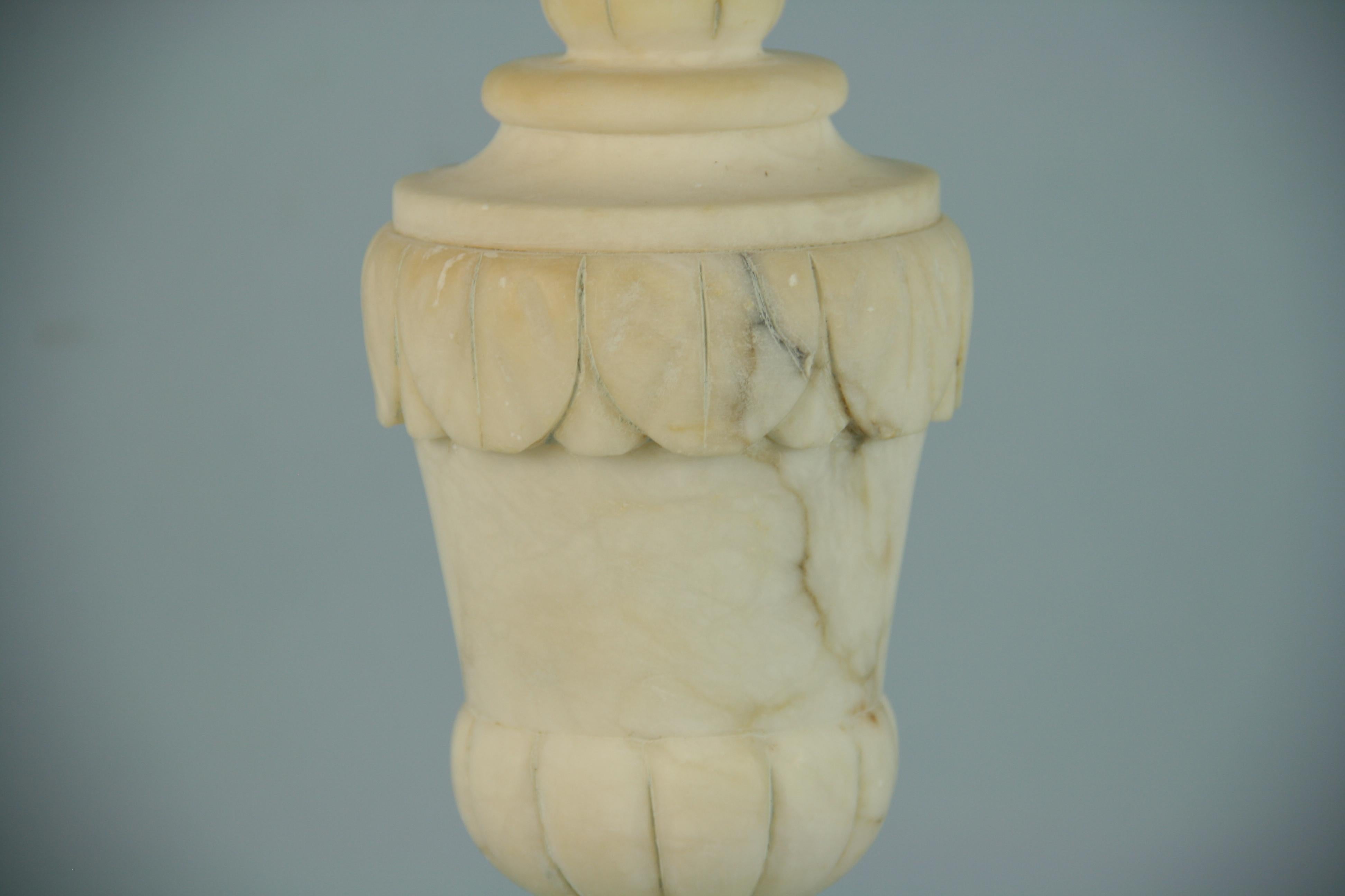Italian Carved Alabaster Lamp 1