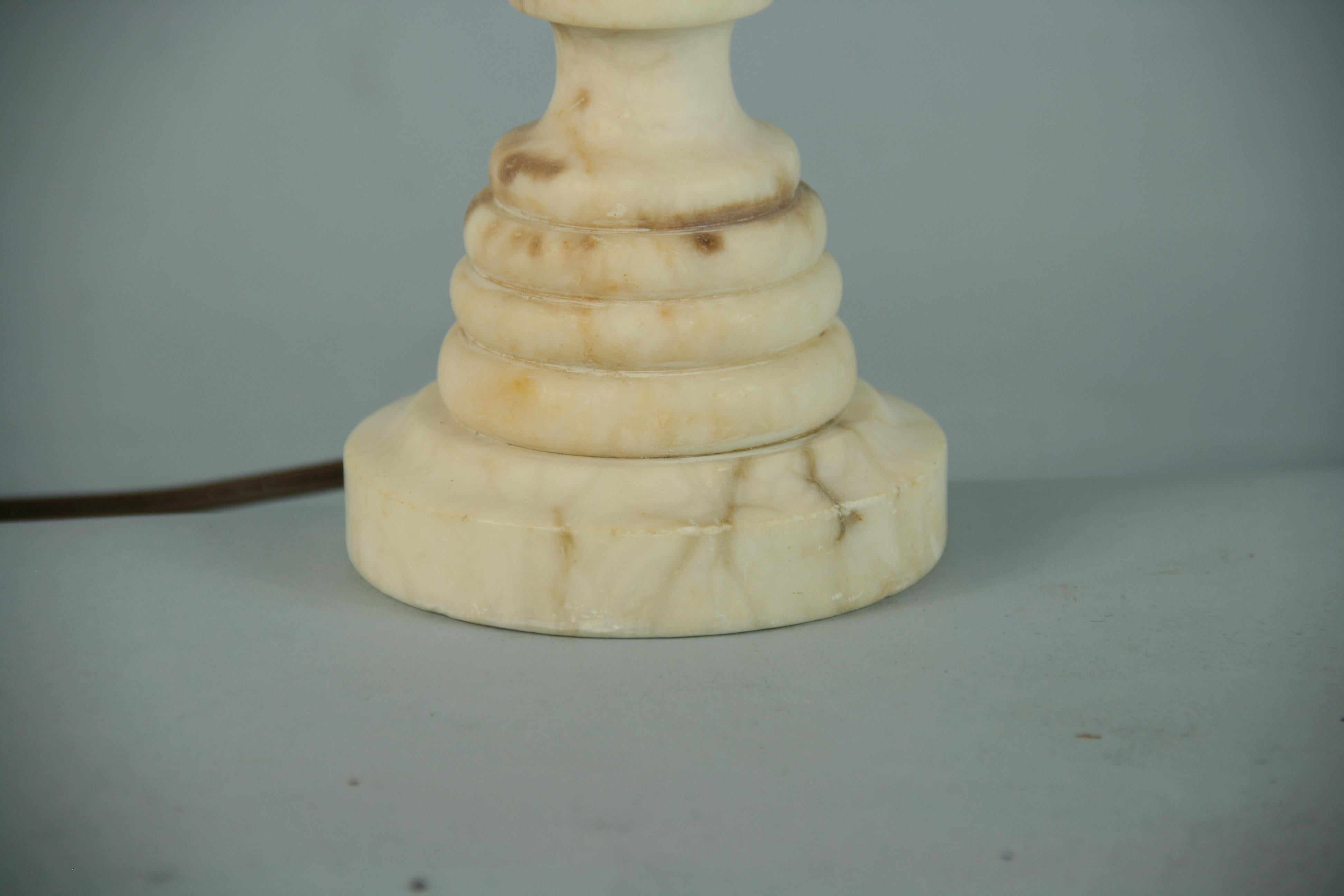 Italian Carved Alabaster Lamp 3