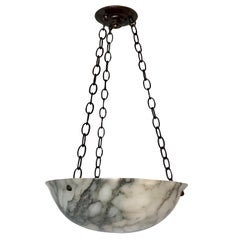 Italian Carved Alabaster Light Fixture