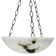 Italian Carved Alabaster Light Fixture