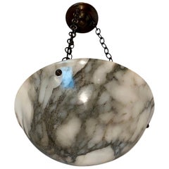 Italian Carved Alabaster Light Fixture