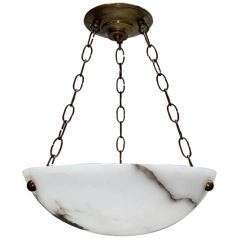 Italian Carved Alabaster Light Fixture For Sale at 1stDibs