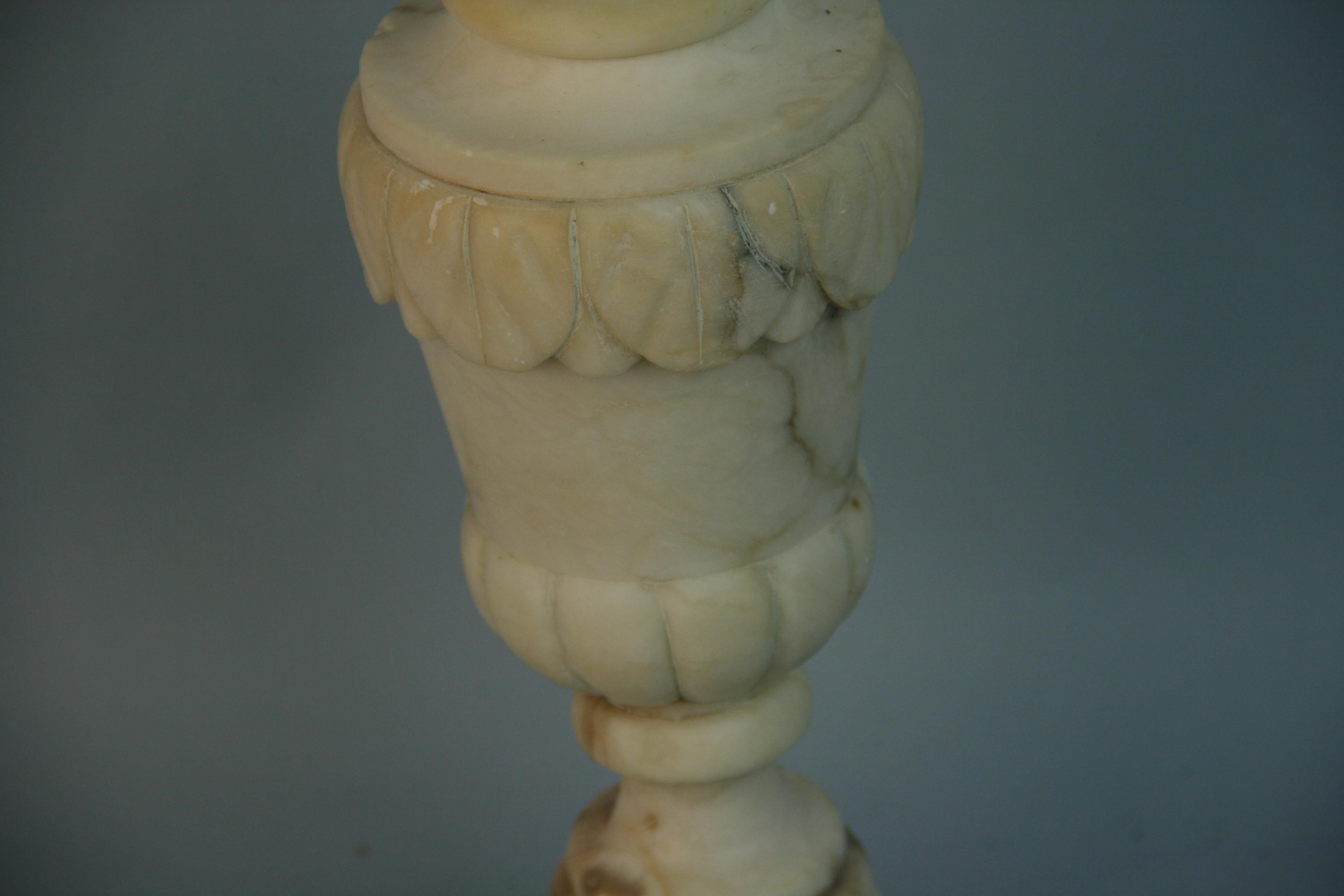 Italian Carved Alabaster Table Lamp 3