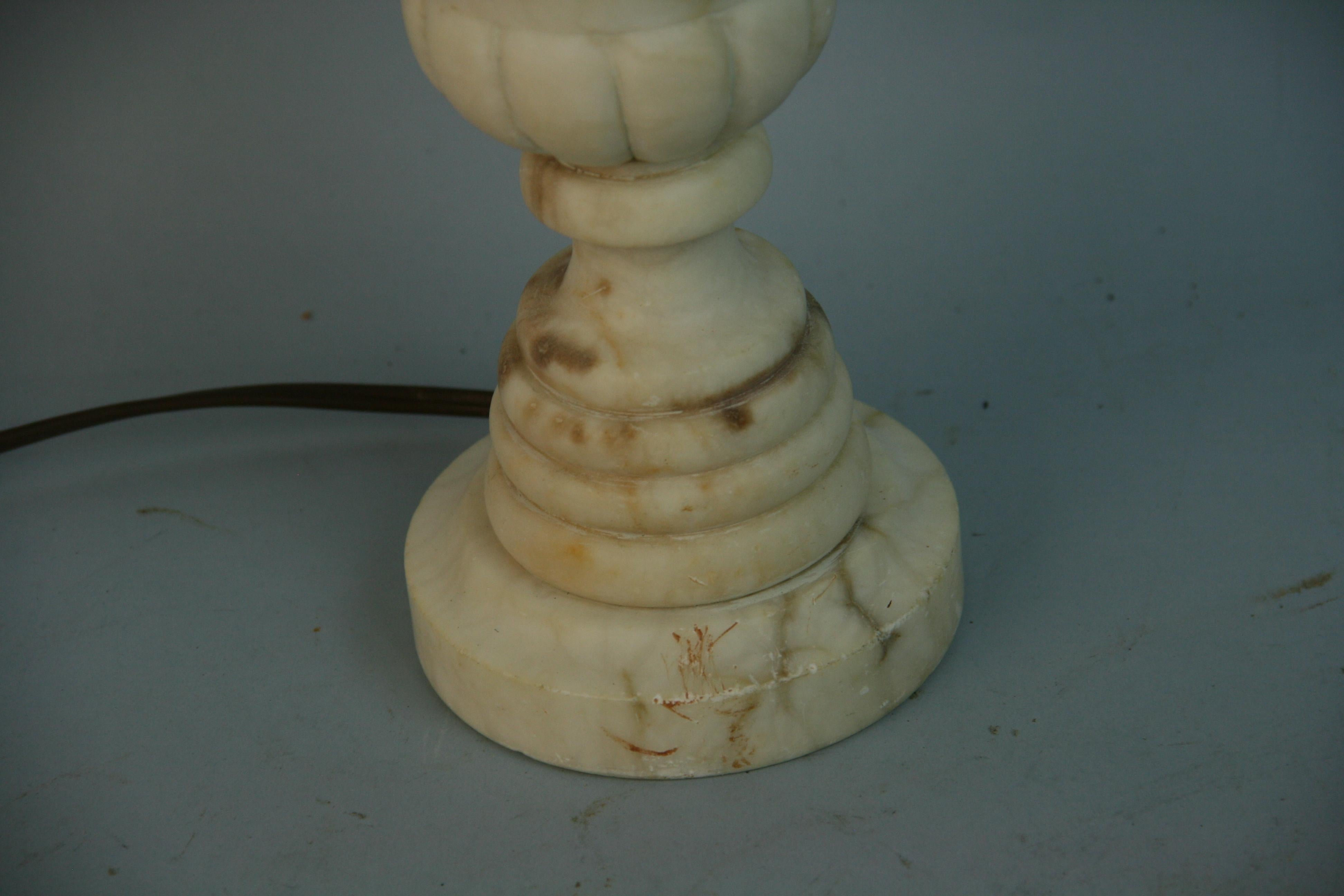 Italian Carved Alabaster Table Lamp 4