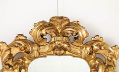 Italian Carved and Gilded Baroque Cartouche Mirror, circa 1680