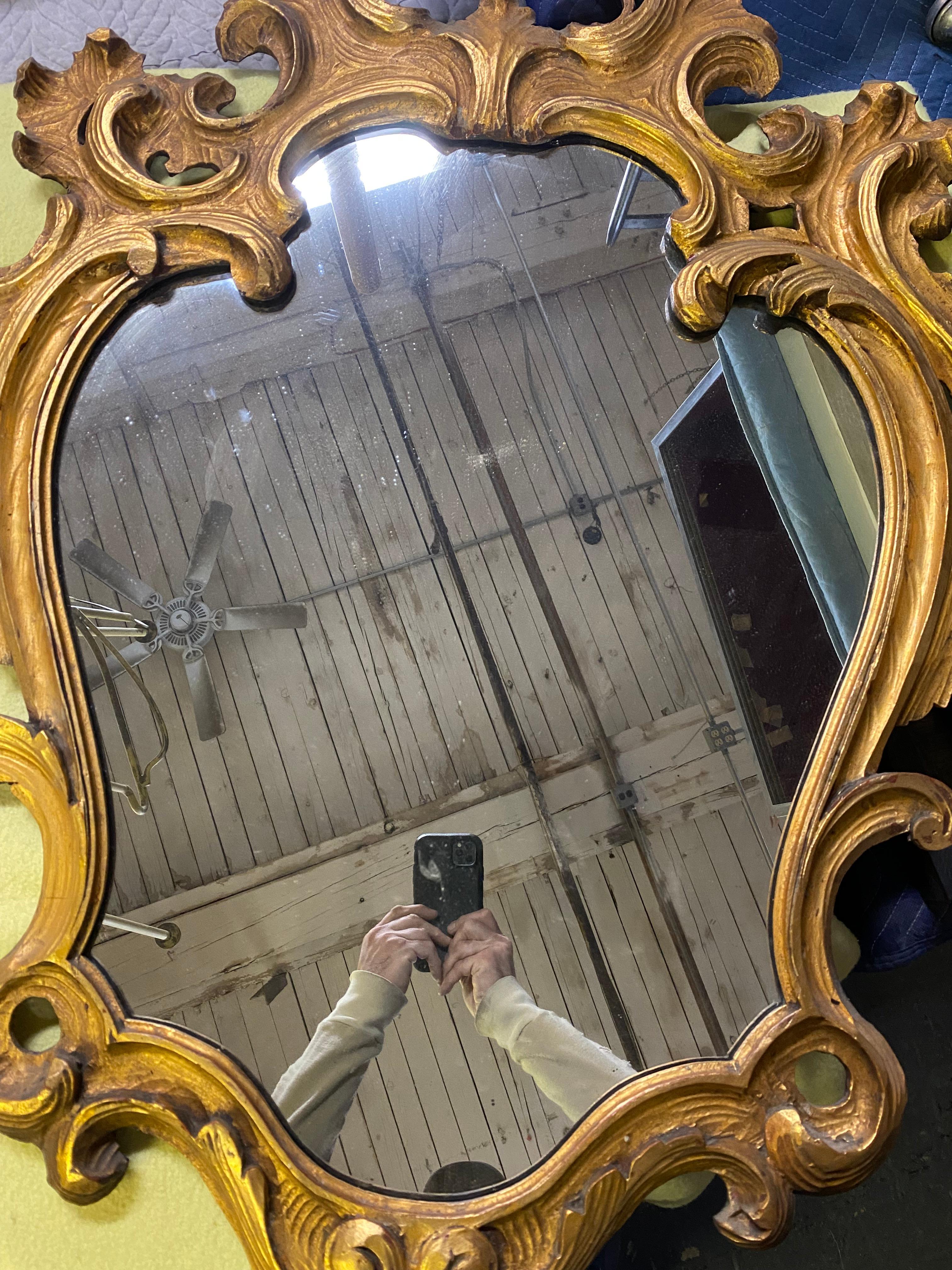 Italian Carved and Gilded Baroque Style Mirror 10