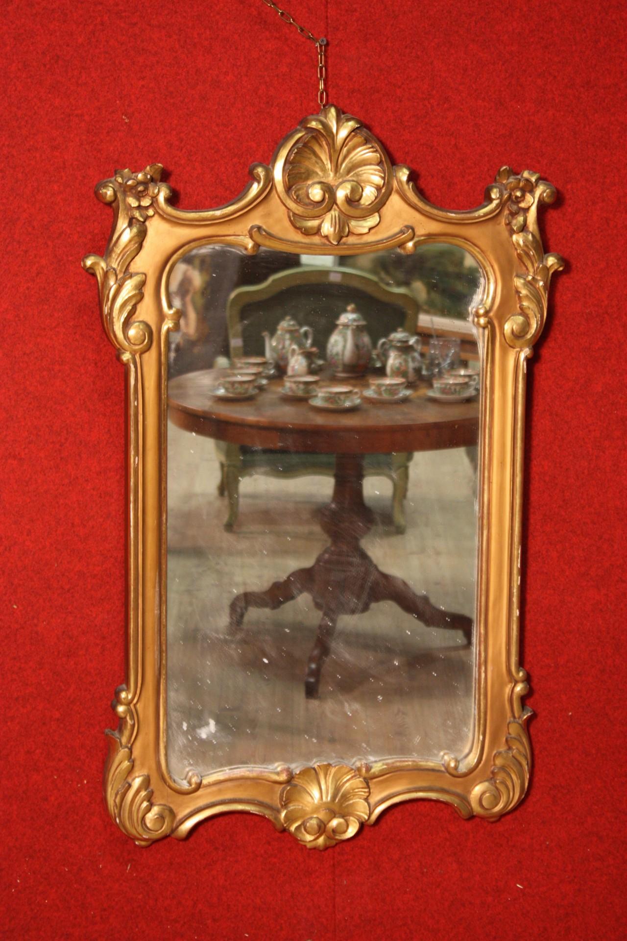 Italian Carved and Gilded Mirror, 20th Century For Sale 10