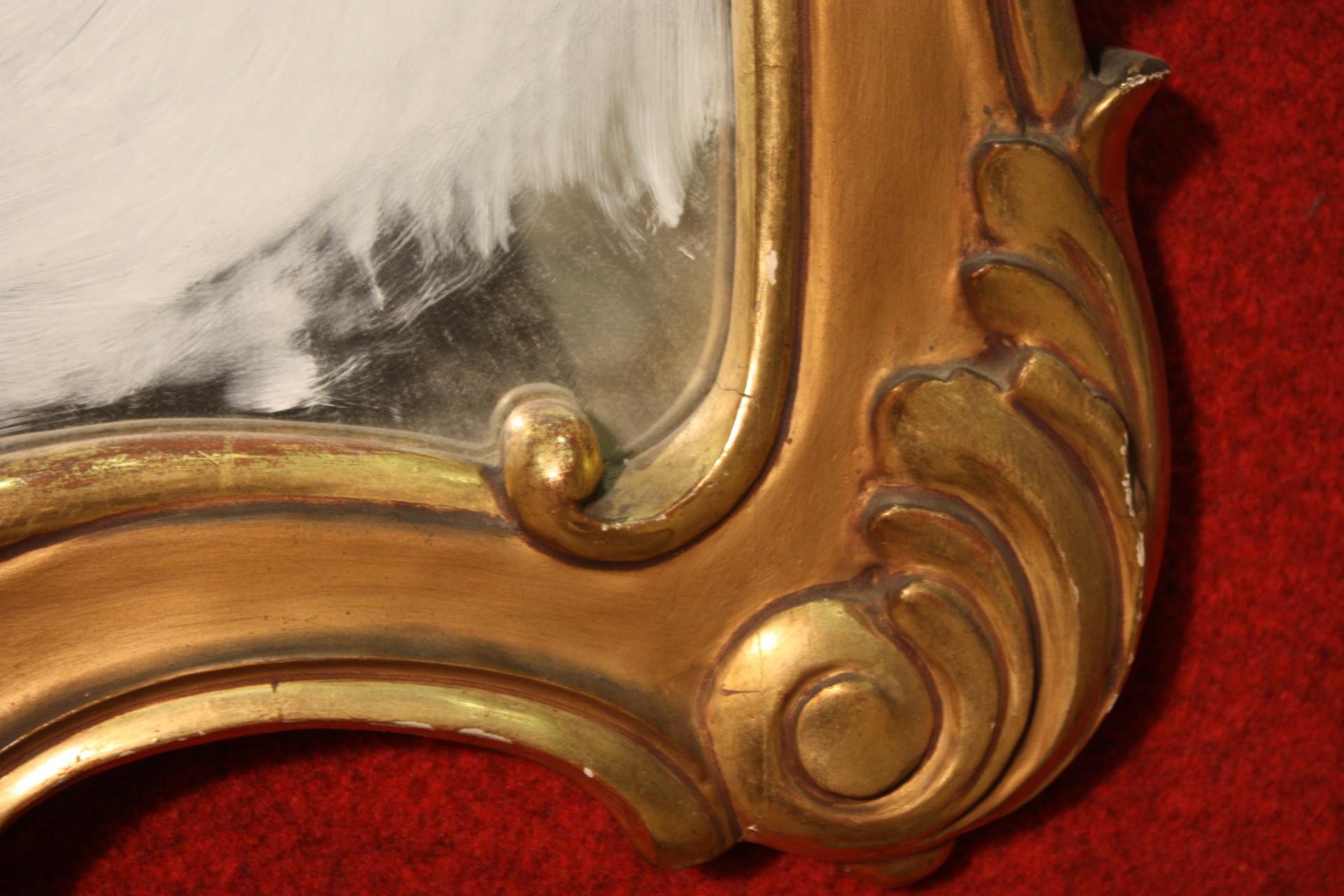 Italian Carved and Gilded Mirror, 20th Century For Sale 4