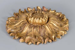 Italian Carved and Gilded Sunflower Sculpture - Ceiling Rosette