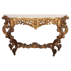 Italian Carved and Gilt Console Table Antique Italian Carved and Gilt Console Table