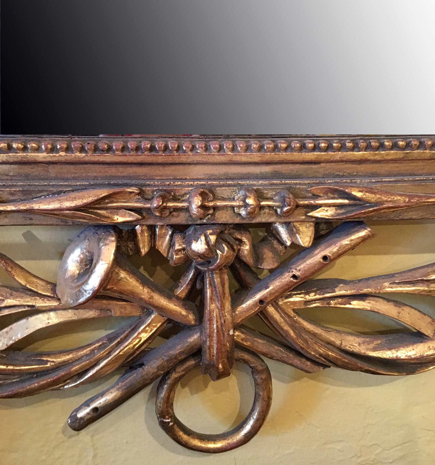 Italian Carved and Gilt Decorated Mirror, c1790 In Good Condition In valatie, NY