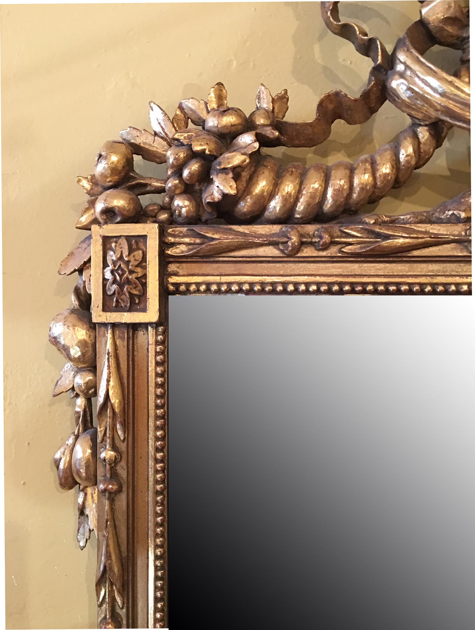 18th Century Italian Carved and Gilt Decorated Mirror, c1790