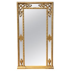 Italian Carved and Gilt Tall Console Mirror