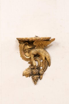 Italian Carved and Gilt Wall Shelf/Bracket w/Eagle & Grapes, 19th Century