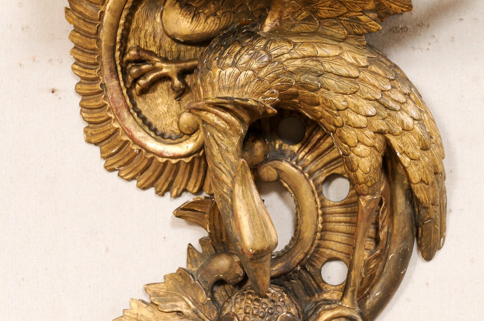 Italienisches geschnitztes und vergoldetes Wandregal/Armband mit Adler und Trauben, 19. Jahrhundert im Angebot 2