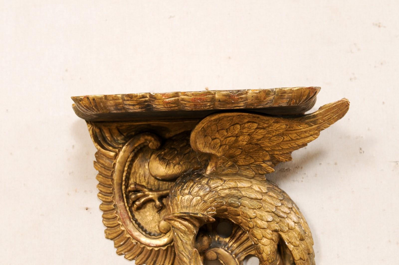 Italian Carved and Gilt Wall Shelf/Bracket w/Eagle & Grapes, 19th Century For Sale 1