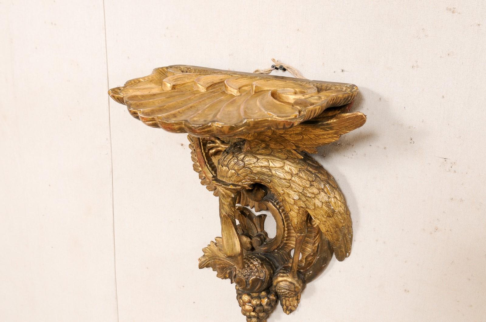 Italian Carved and Gilt Wall Shelf/Bracket w/Eagle & Grapes, 19th Century For Sale 2