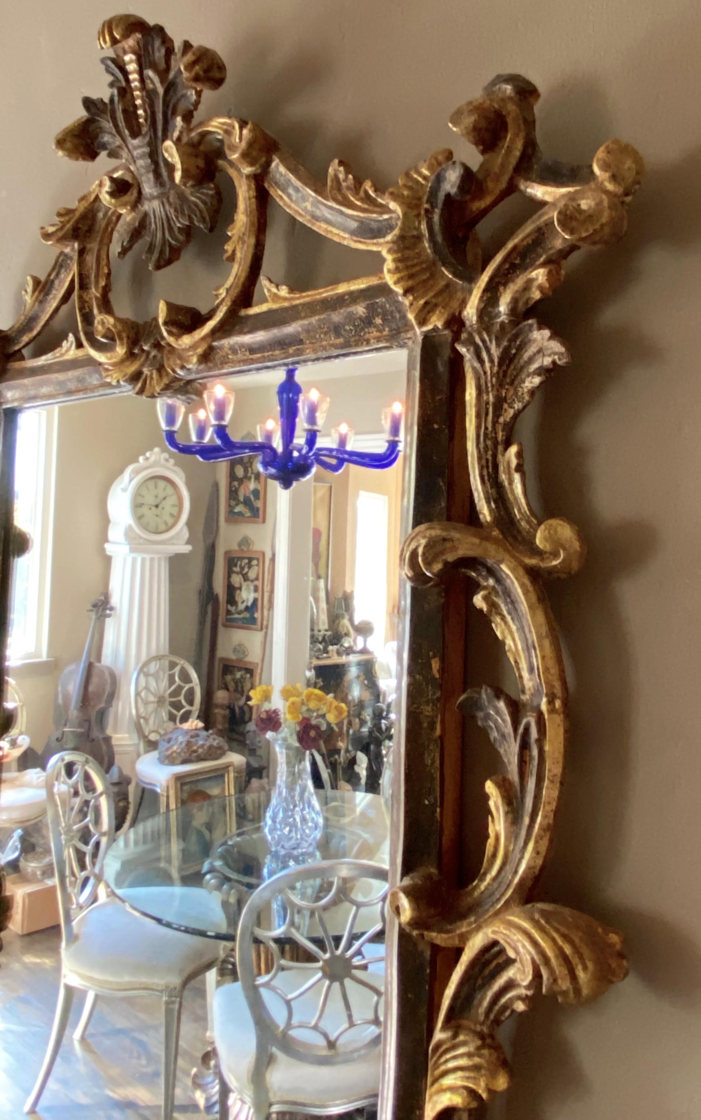 Rococo Italian Carved and Gilt Wood Mirror