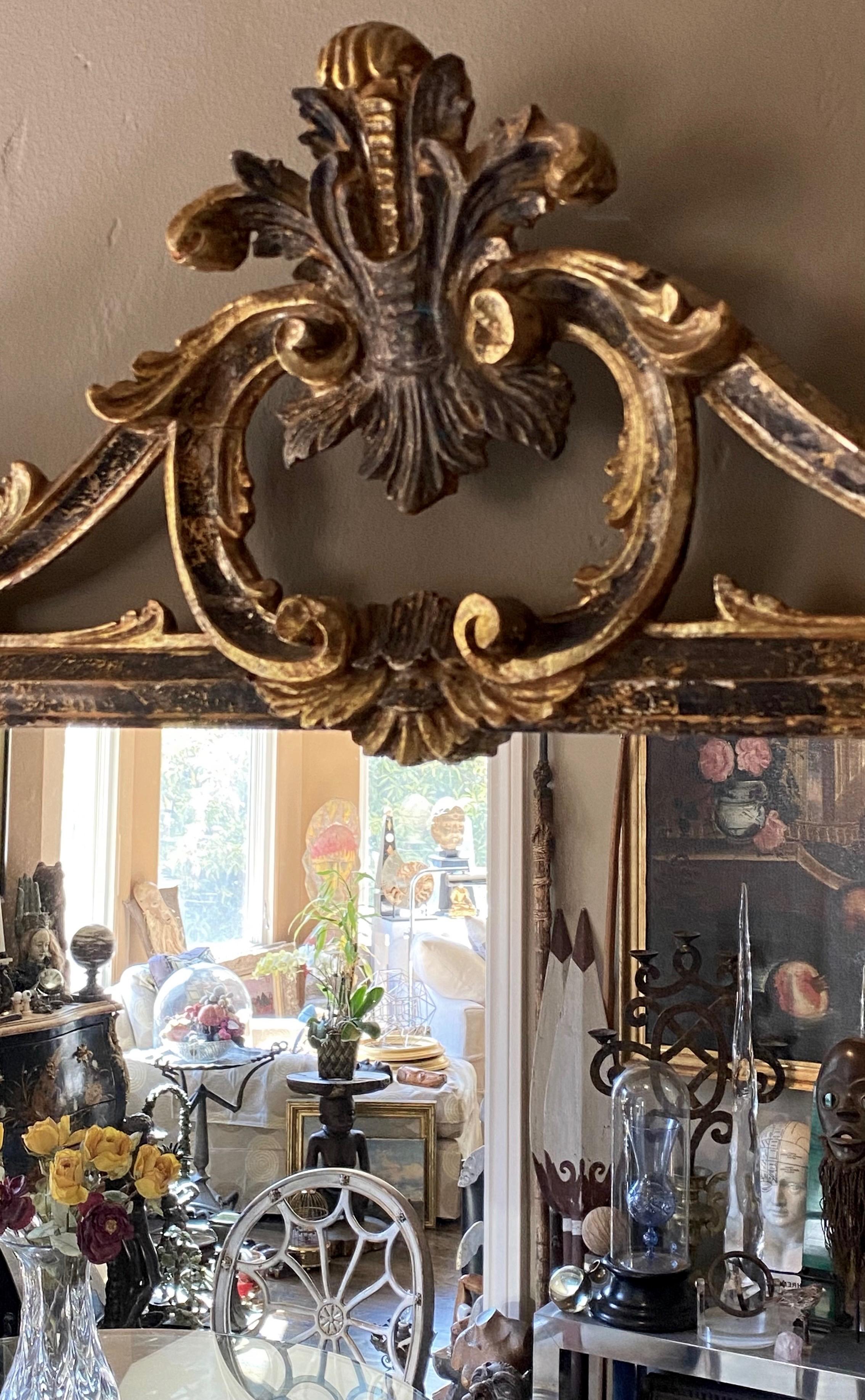 Italian Carved and Gilt Wood Mirror 1