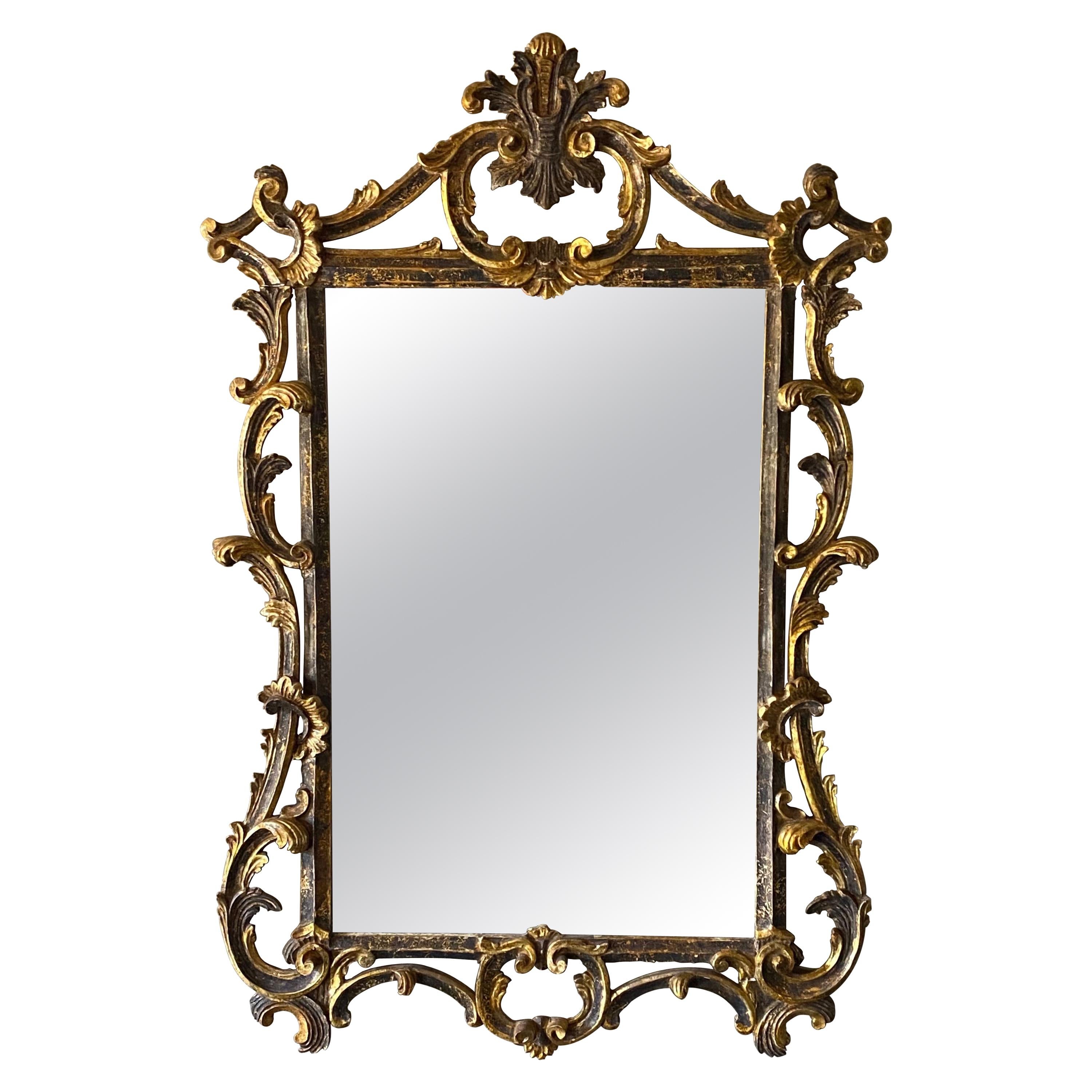 Italian Carved and Gilt Wood Mirror