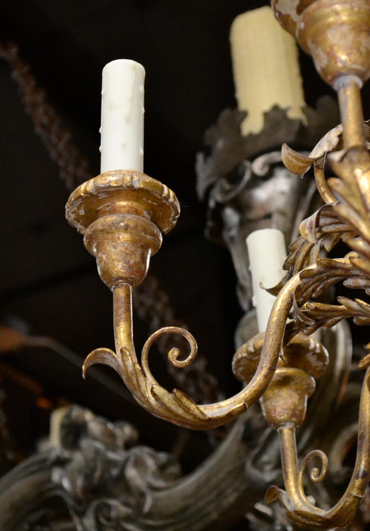 Italian Carved and Giltwood Chandelier 2