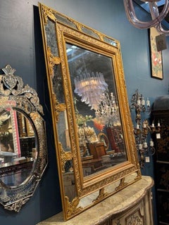 Italian carved and Giltwood Cushion Mirror