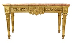 Italian Carved and Giltwood Neoclassical Console Table, circa 1790-1800