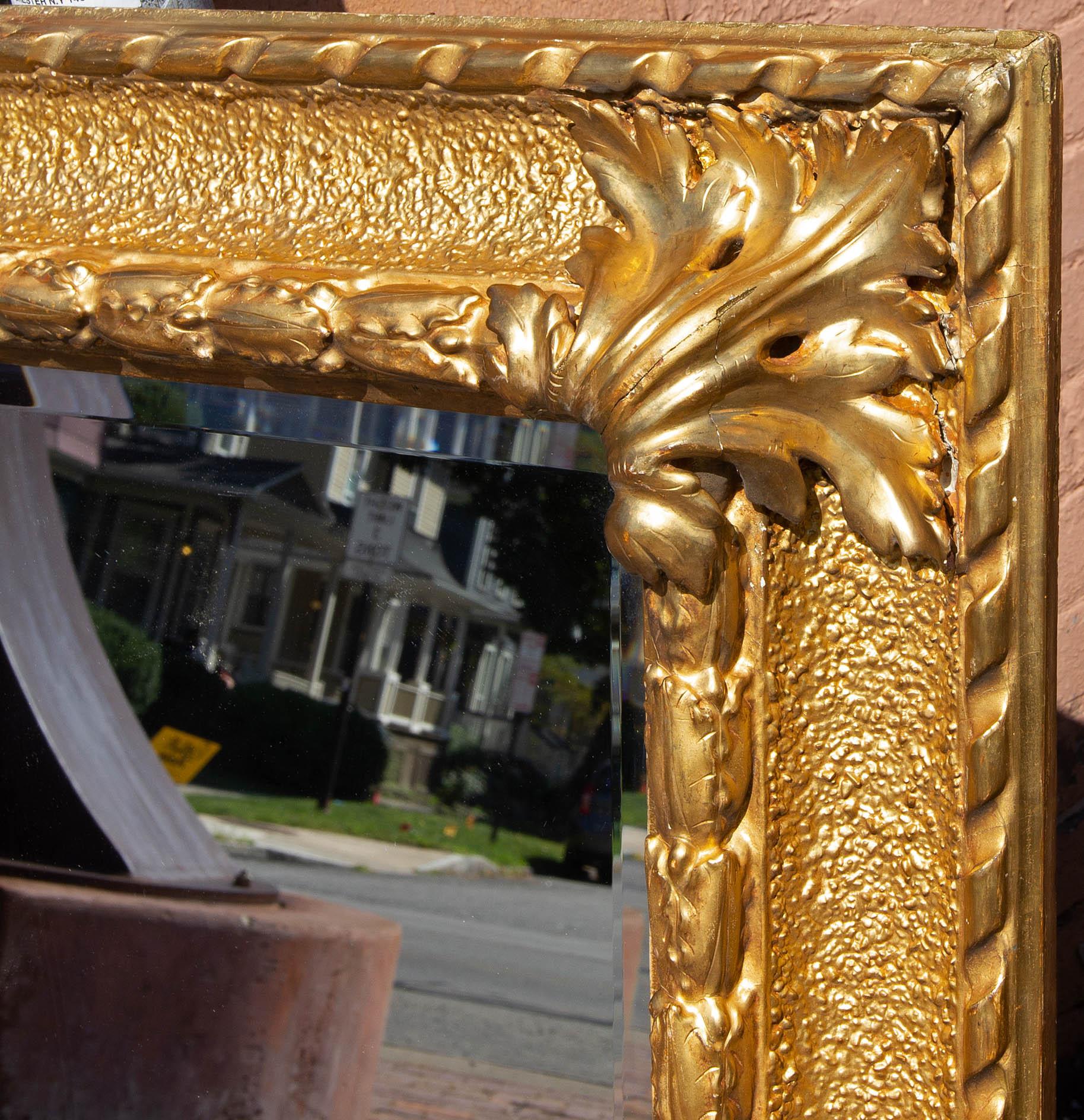 European Italian Carved and Gold Gilt Baroque Mirror