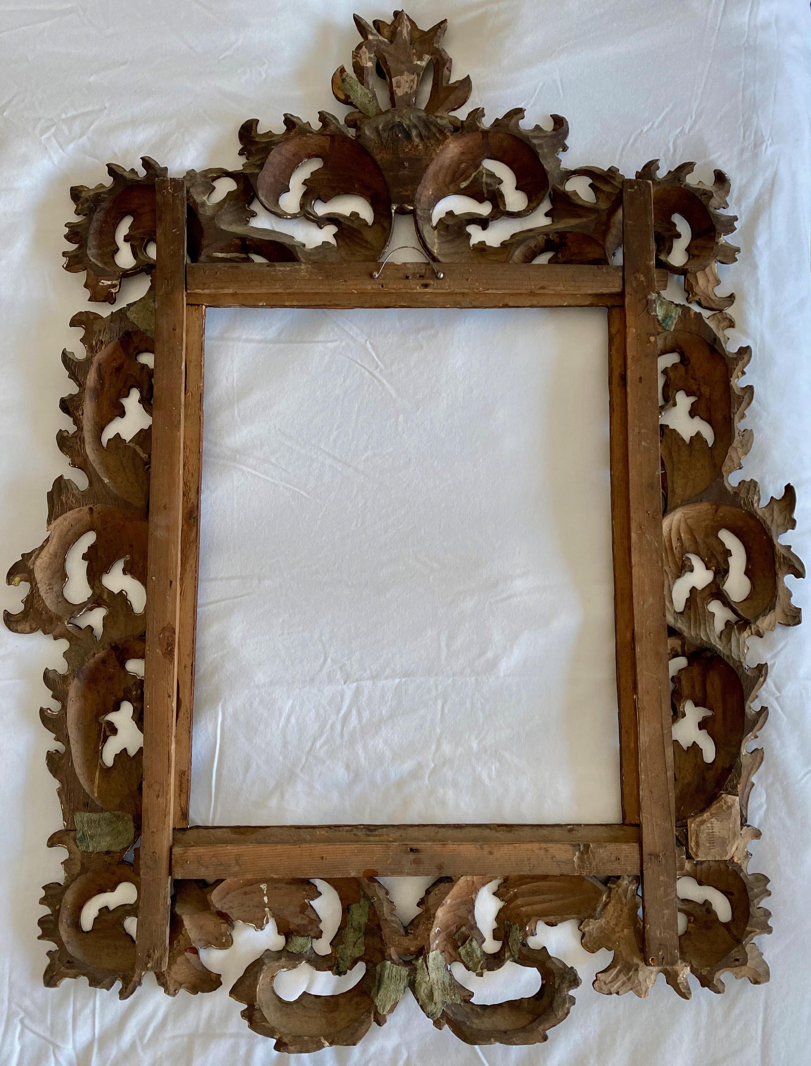 Italian Carved and Lacquered Picture Frame, Circa 1700 For Sale 1