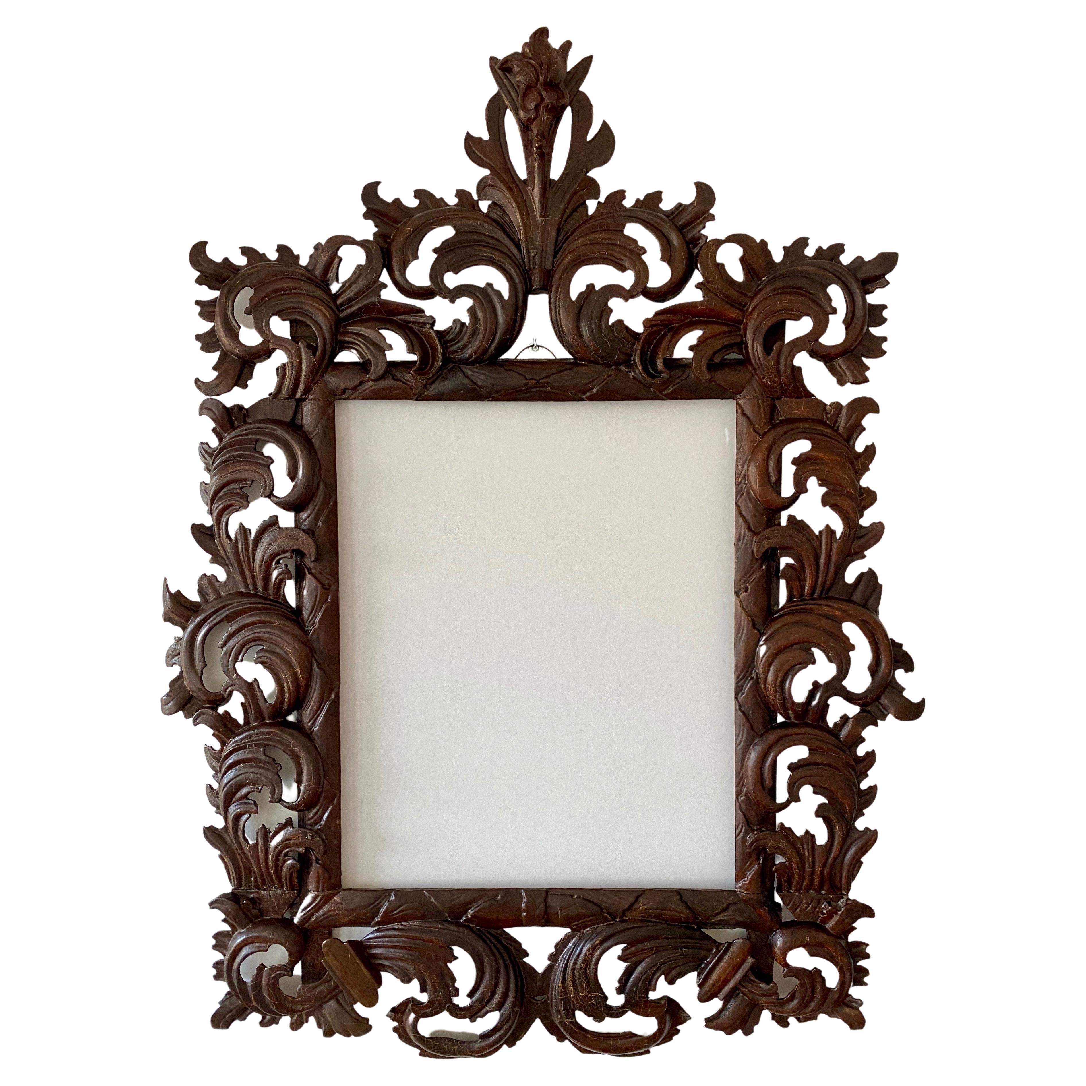 Italian Carved and Lacquered Picture Frame, Circa 1700