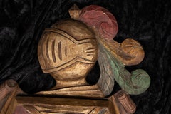 Italian Carved and Painted Armorial Coat of Arms at Profile