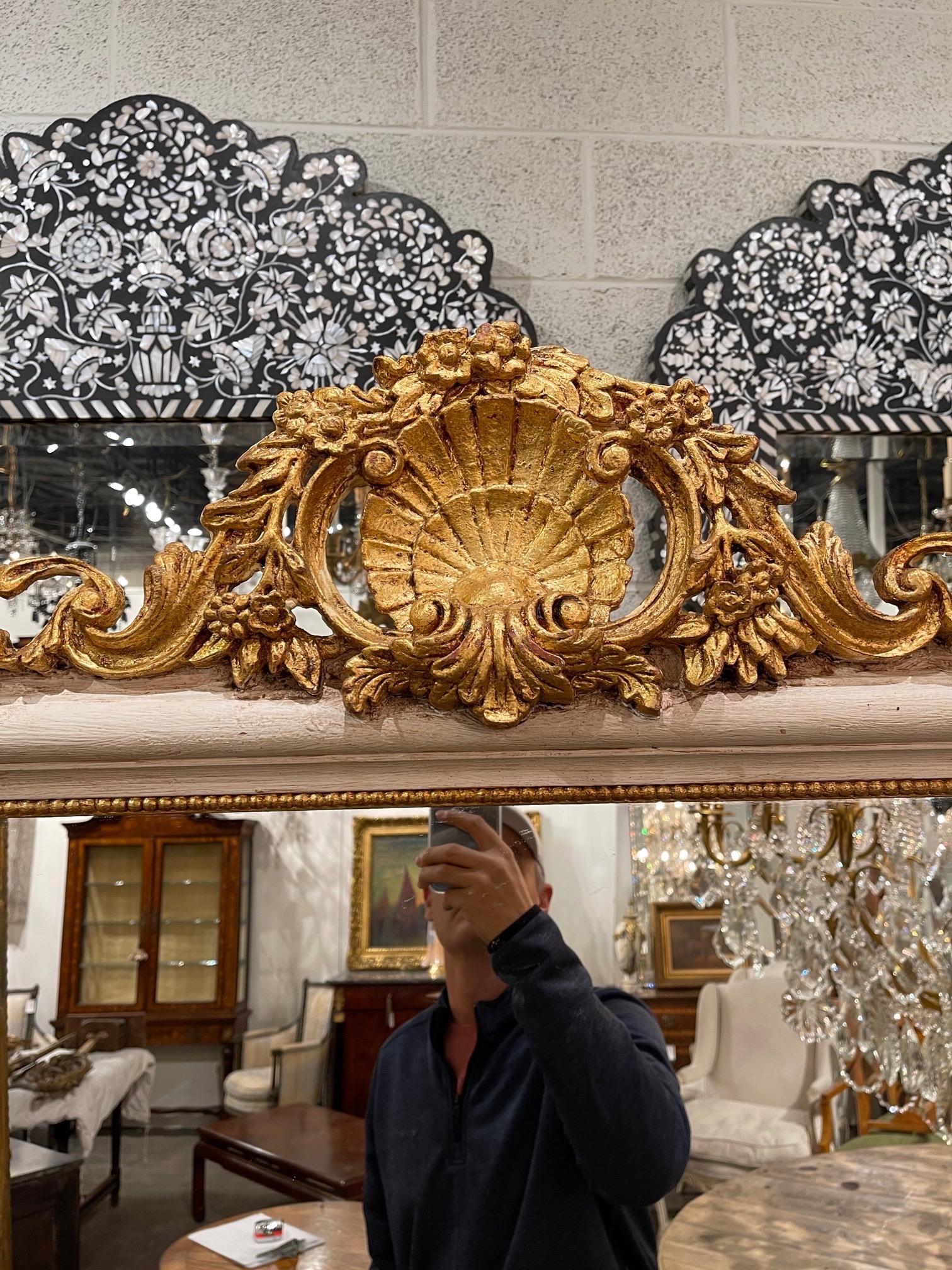 French Italian Carved and Painted Classical Louis XV Style Mirrors