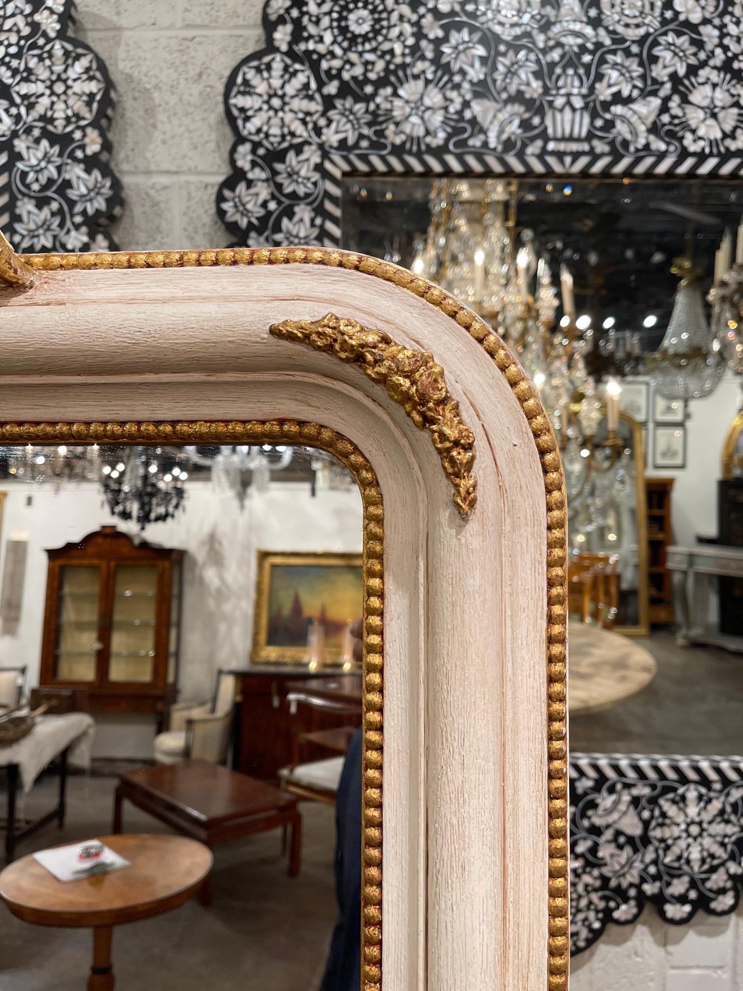 Italian Carved and Painted Classical Louis XV Style Mirrors In Good Condition In Dallas, TX