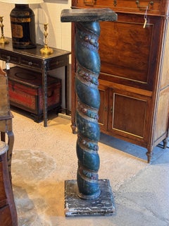 Italian Carved and Painted Column Pedestal