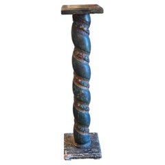 Italian Carved and Painted Column Pedestal