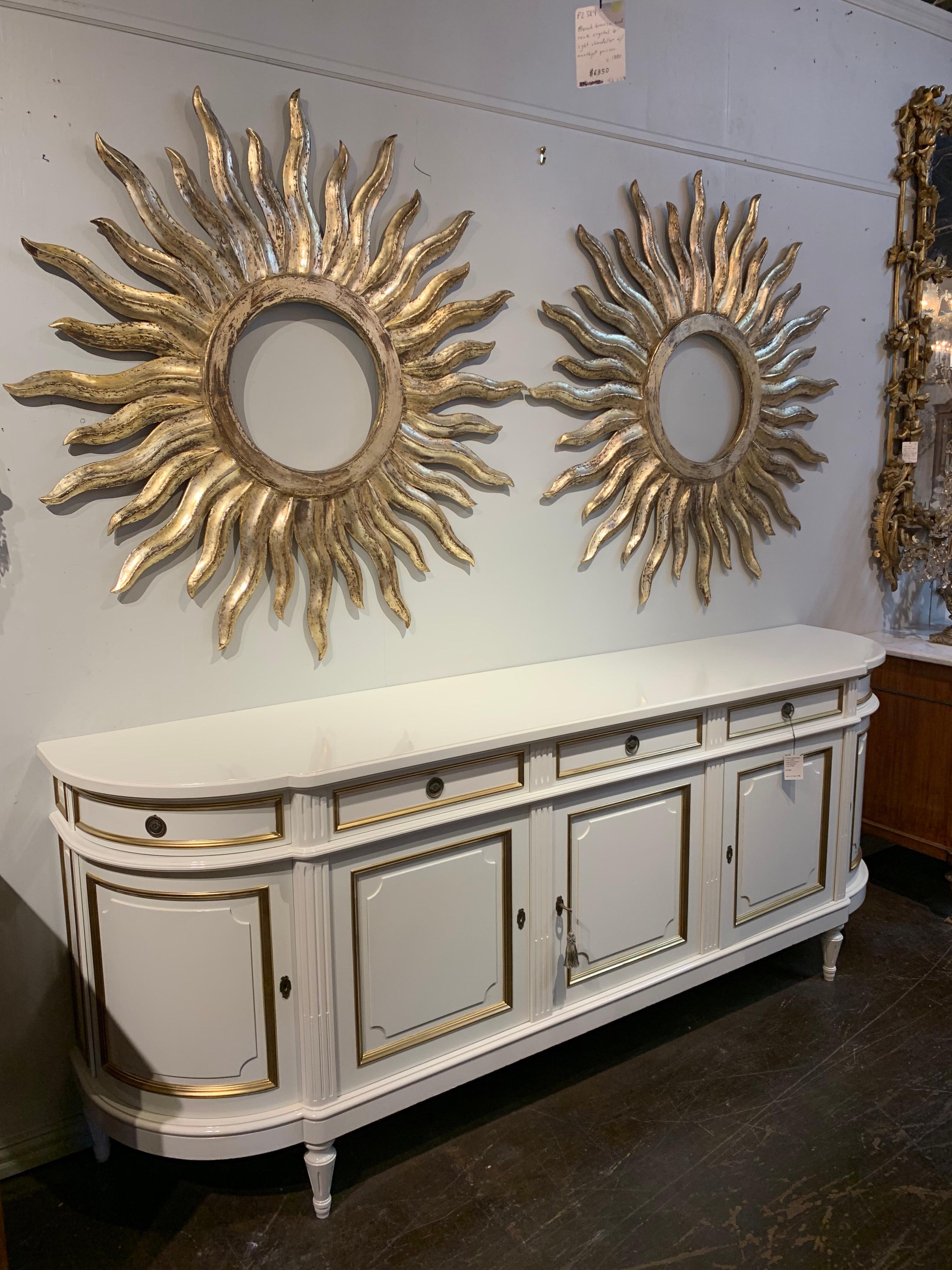 Italian Carved and Painted Giltwood Sunbursts 2