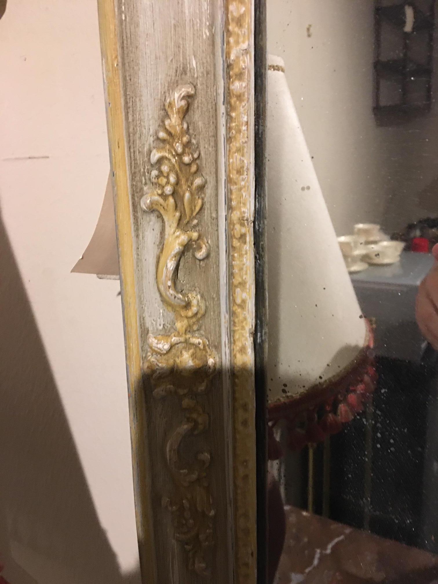 Italian Carved and Painted Mirror, Early 19th Century 2