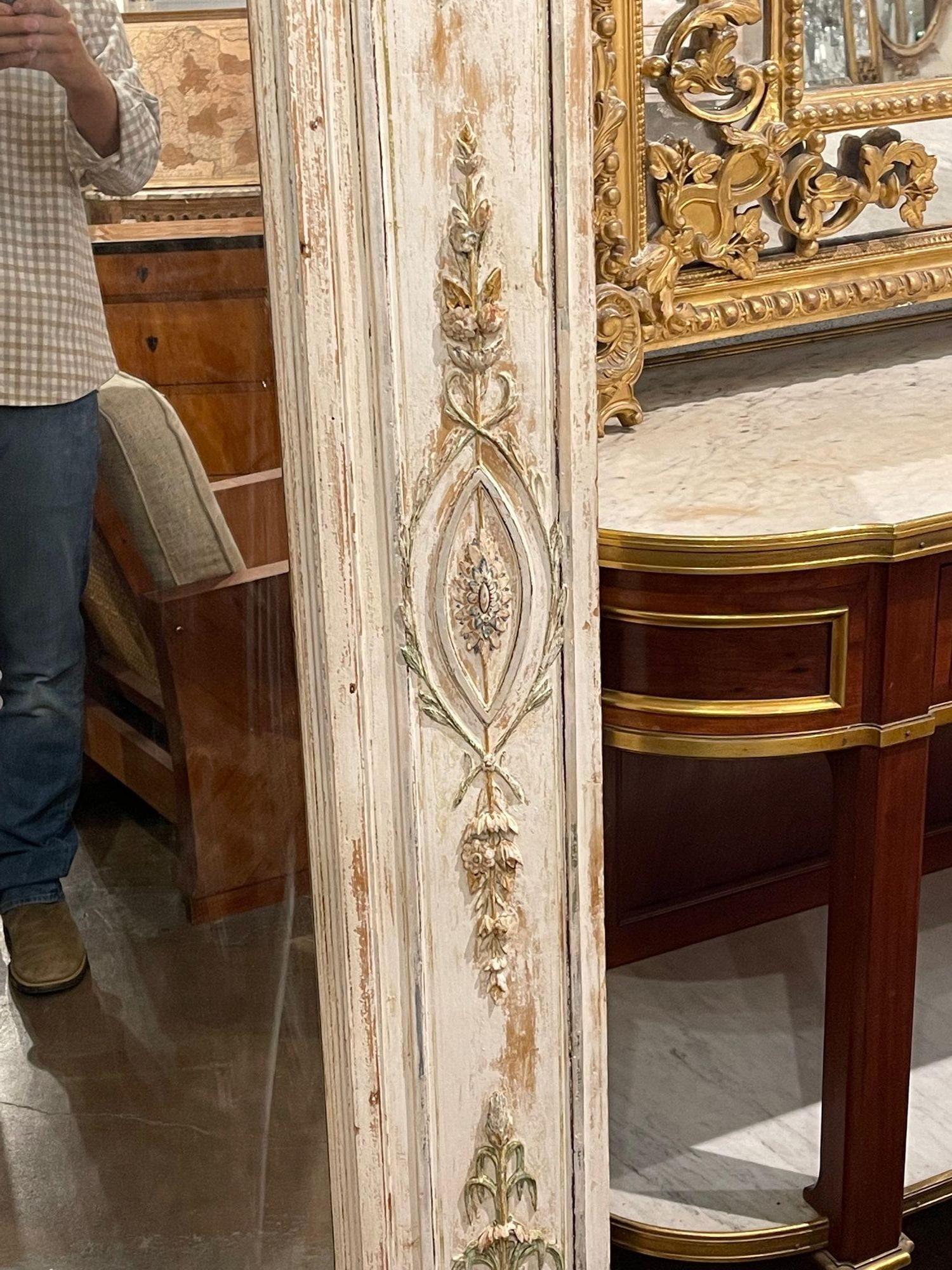 19th Century Italian Carved and Painted Neo-Classical Mirror For Sale