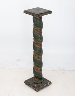 Italian Carved and Painted Wood Solomonic Column