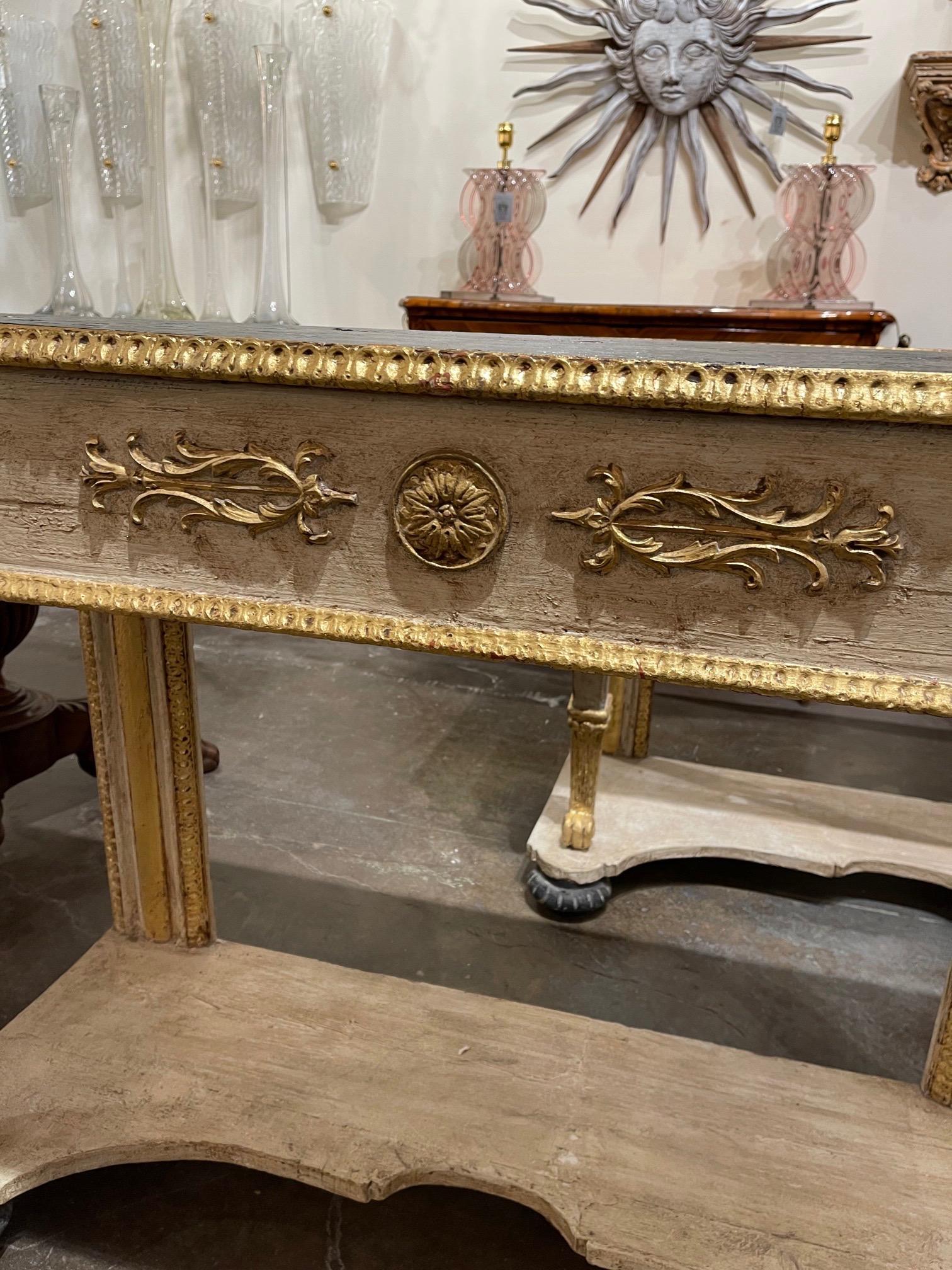 Italian Carved and Parcel-Gilt Consoles In Good Condition In Dallas, TX